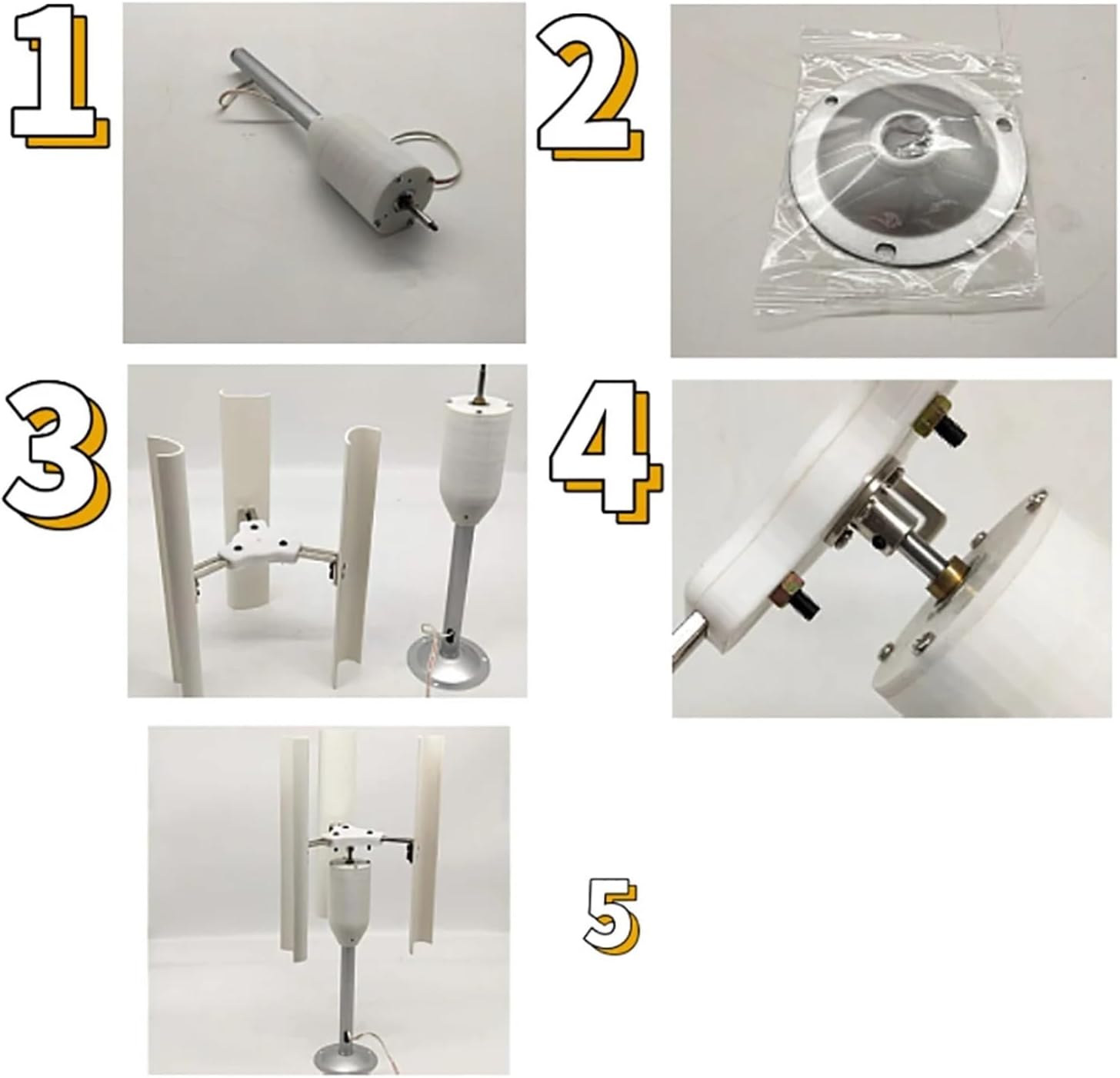 Wind Turbine Generator Kit, 12V Vertical Wind Turbine Nerator 3 Blades Charr Windmill Power Teach Mode for Hybrid Solar Wind System