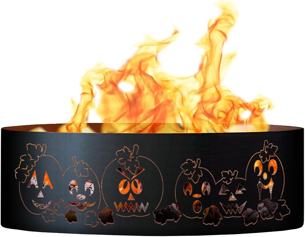 PD Metals AH01437 Autumn Harvest Unpainted 12 in. Tall 37 in. Diameter Outdoor Fire Ring - 37 x 37 x 12 in. - Rustic Black Color