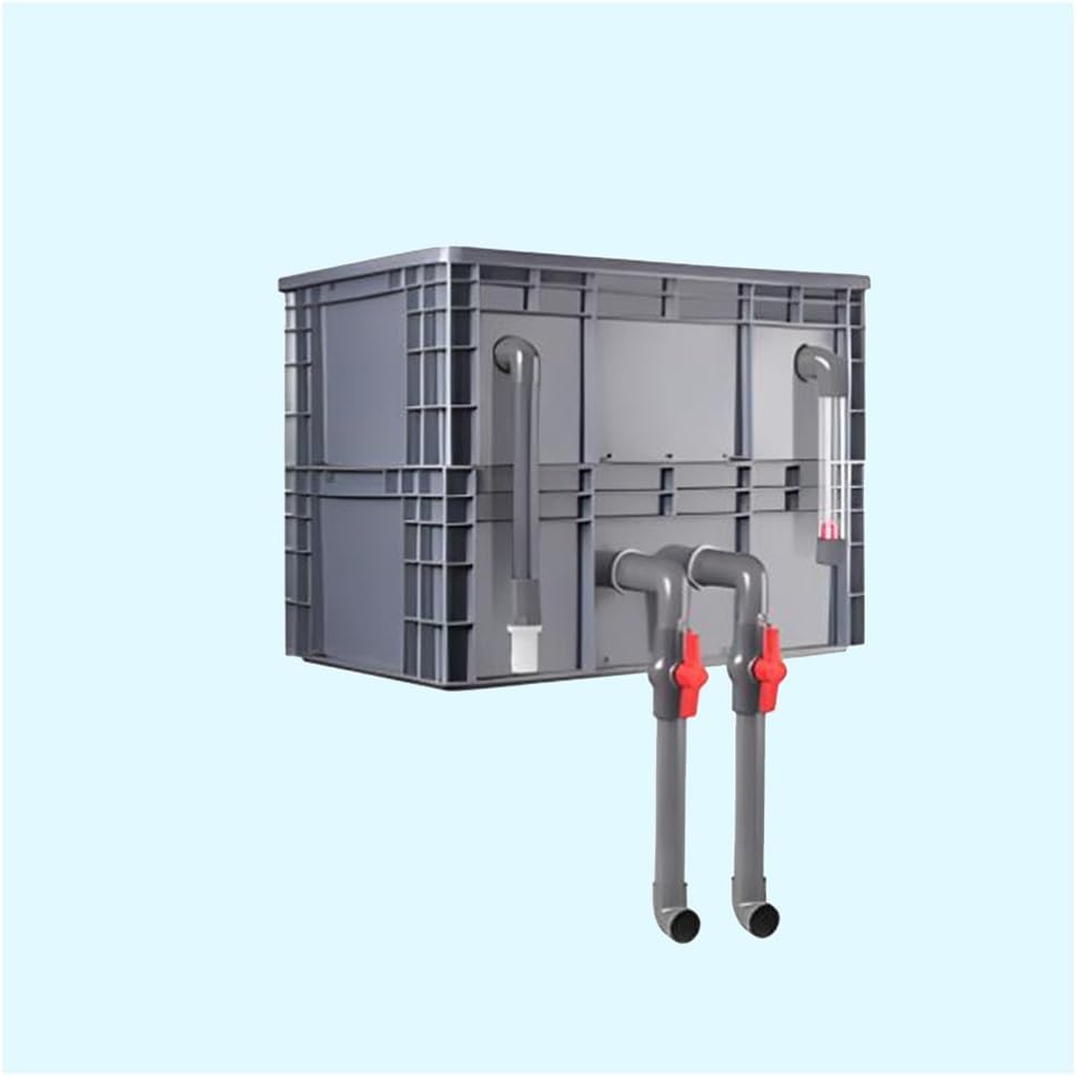 GZHERVICES Aquarium Filter Box, Turnover Box Fish Tank Filter,Filter Drip Box, External Fish Pond Water Circulation System DIY, Large Filter Kit for Ponds-No Pump & Filter Media(60x40x44cm)