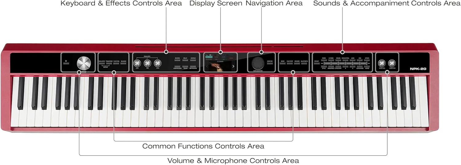 NUX NPK-20 Portable Digital Piano Keyboard With Bluetooth and Damper Pedal, 271 Sounds, MIDI | Graded Hammer Action Weighted 88 Keys | True Fidelity Foldable Noise Cancelling Headphones Bundle