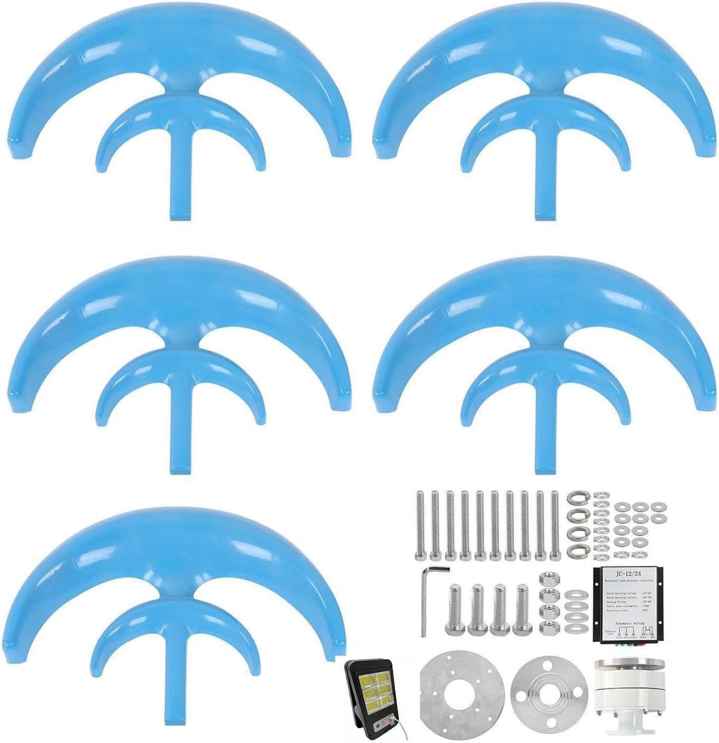 CAJUCA Small Wind Turbine 3000W Vertical Axis Wind Turbine Kit with Controller and Solar Garden Light Street Light Monitoring Wind Turbine
