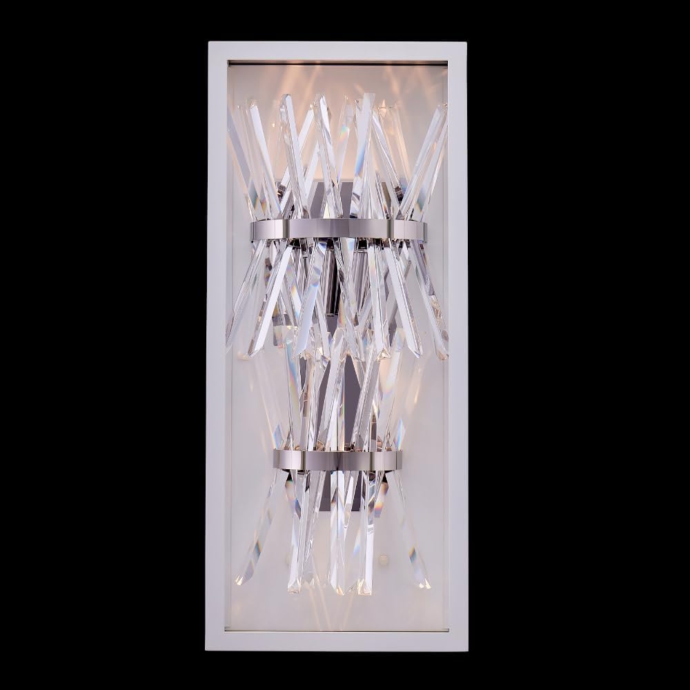 Allegri 090221-064-FR001 Glacier Estereo Outdoor Wall Sconce, Matte White