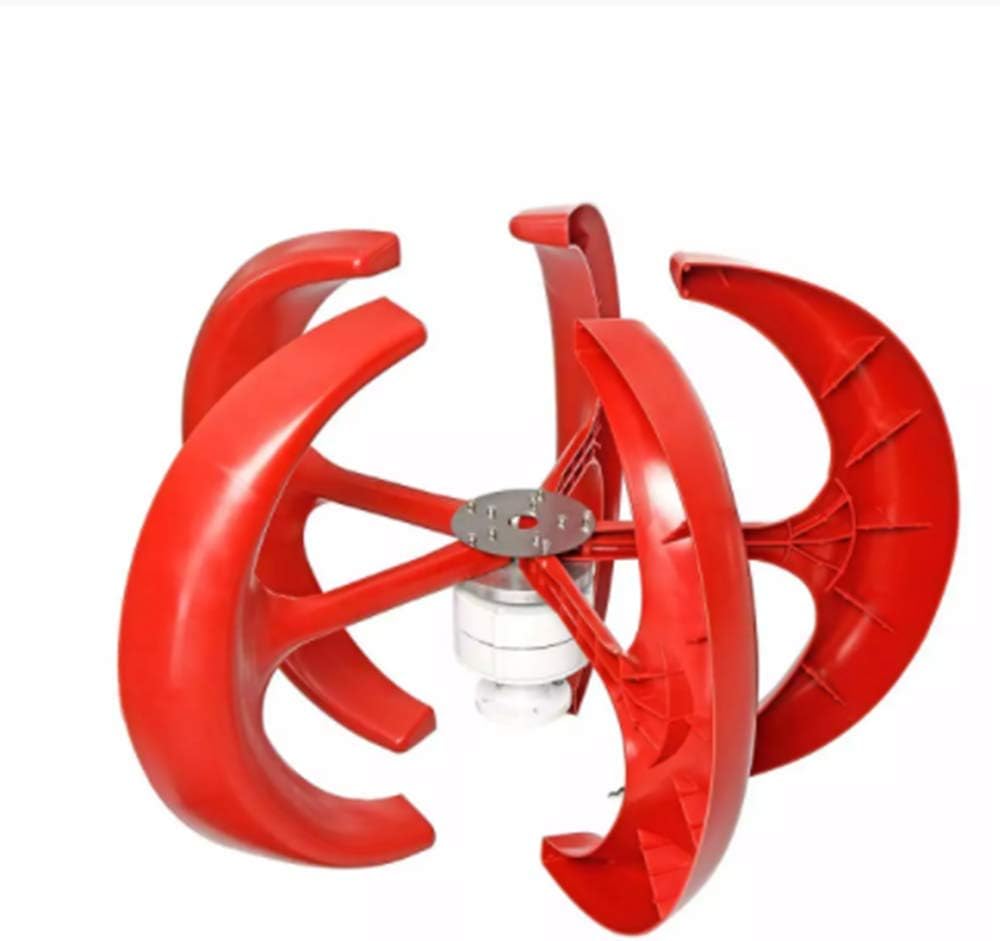 Red 9000W 5 Blades Vertical Axi Wind Turbines Generator Lantern 12V 24V Motor Kit Electromagnetic for Home Streetlight Use,12v