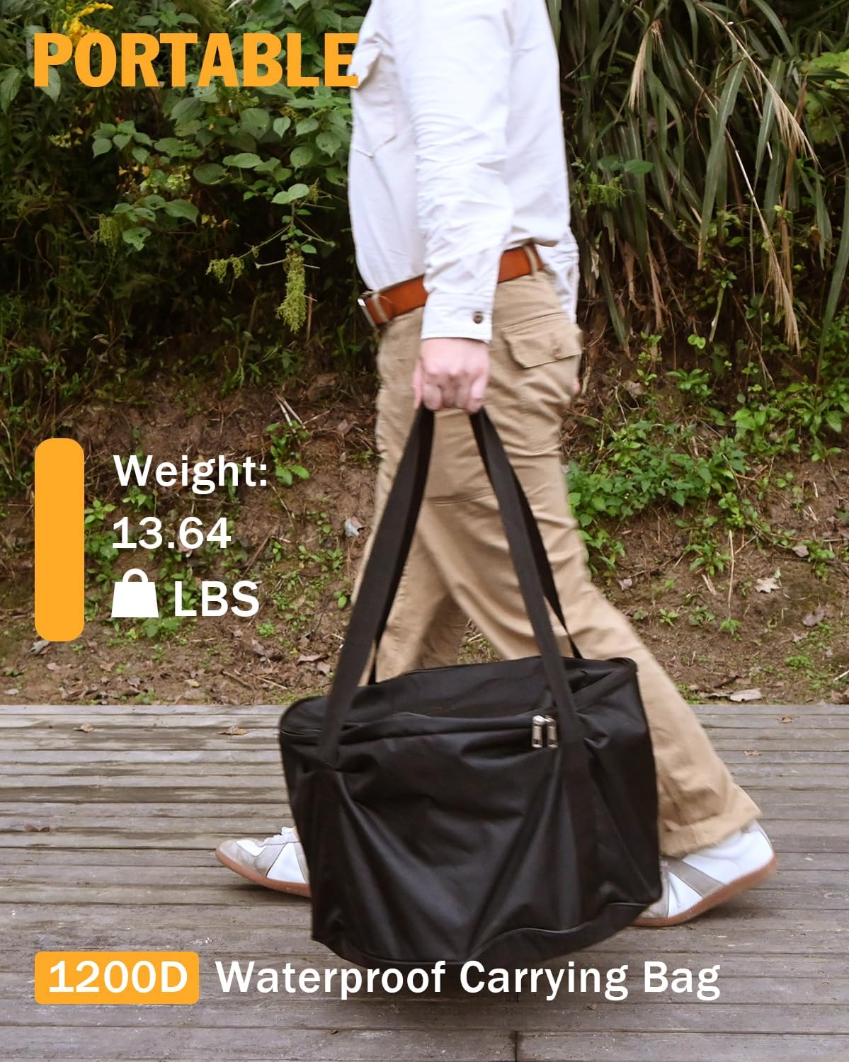 BRIOPAWS Large Smokeless-fire-pit Outdoor | 19 IN | 304 Stainless-Steel-Firepit | Portable Solo Fire Pits for Outside, Camping | Low Smoke Stove | Wood Burning Chimenea, Inclu. Bag, BBQ Forks, Handles