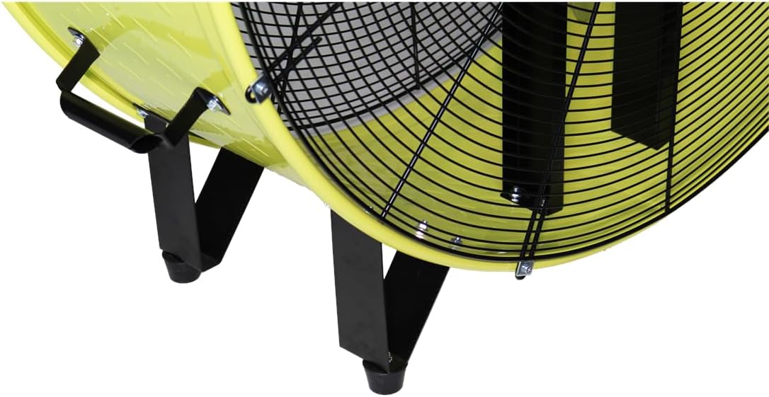 K Tool International 77743 42” Belt Drive Drum Fan with 8” Wheels, High-velocity, 2-Speed, Cut-off Protection, 14,800 Max CFM, cUL listed, Used in Warehouses, Shops, Greenhouses, Barns, Gyms, Yellow