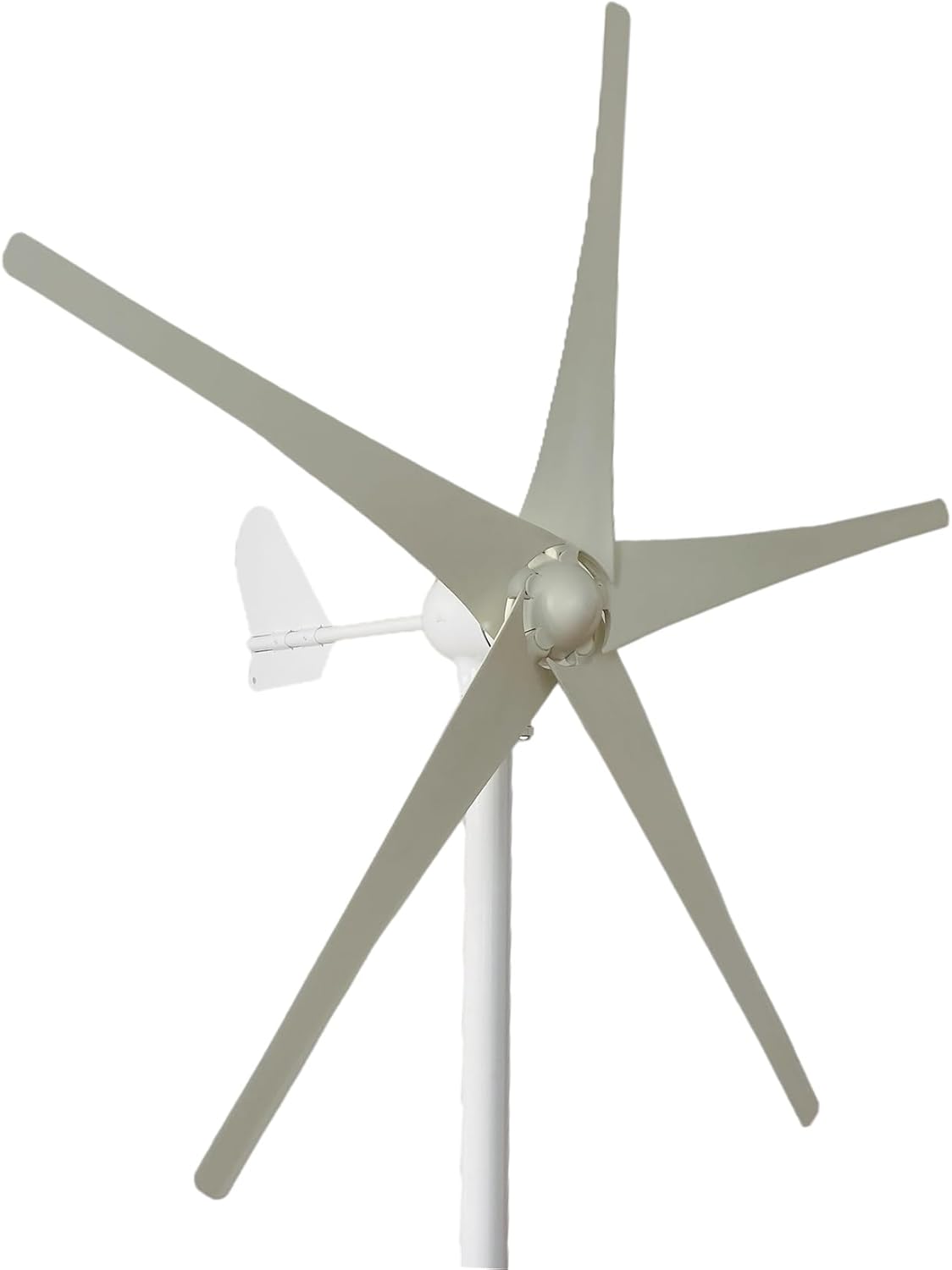 Low Noise 500W-800W Vertical Wind Turbine, 12V-220V Household and Efficient Solar Cell System 5 Blade Wind Power Generator Kit(White)