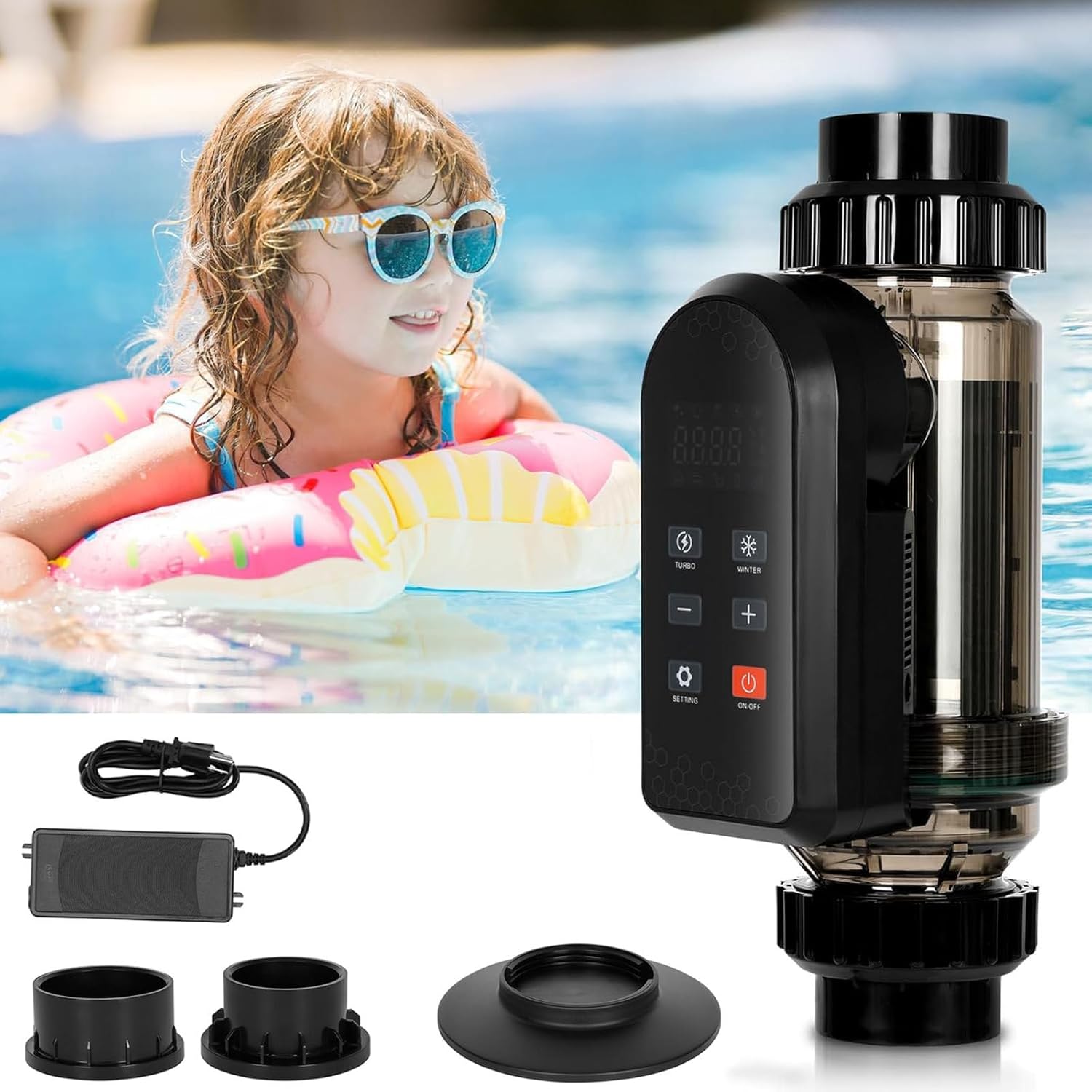Saltwater Pool Chlorinator System, Salt Chlorine Generator with Titanium Cell Self-Cleaning & APP Control, for Pools Up to 6,0000 Gallons, IPX5, for Above Ground Pool,30g/h