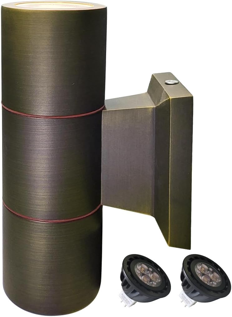 COLOER Brass Outdoor Cylinder Wall Lights(Bronze 6.875