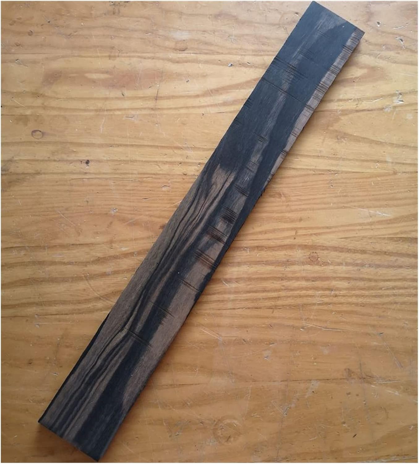 ZUZU Striped White Edge Ebony Pattern Ebony Guitar Fingerboard Unfinished Guitar Making Material Accessories Unfinished Guitar Neck (Color : 11)
