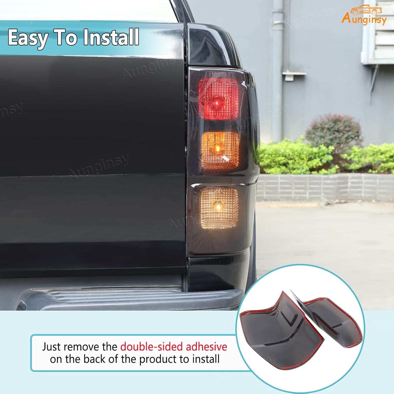 Aunginsy Tail Light Lamp Cover Trim Compatible with Ford Ranger 2015-2022 Rear Taillight Lamp Cover Shell Shade Smoked Black Frame Bezels Cover Rear Headlight Protector Cover ABS Exterior Accessories