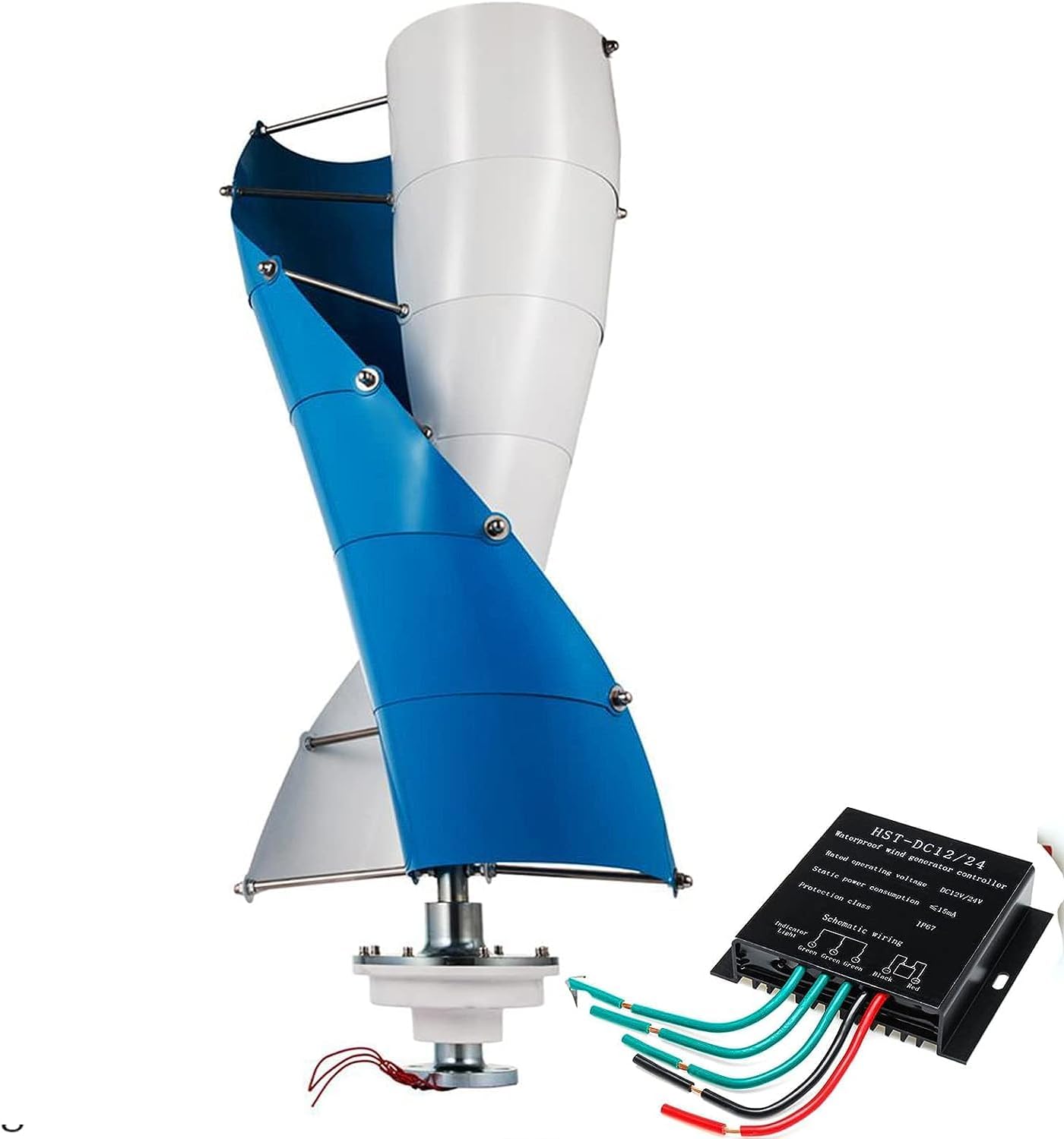 CHRISK Wind Generator for Boats 9000W Vertical Axis Wind Generator with MPPT Controller Maglev Wind Turbine Generator