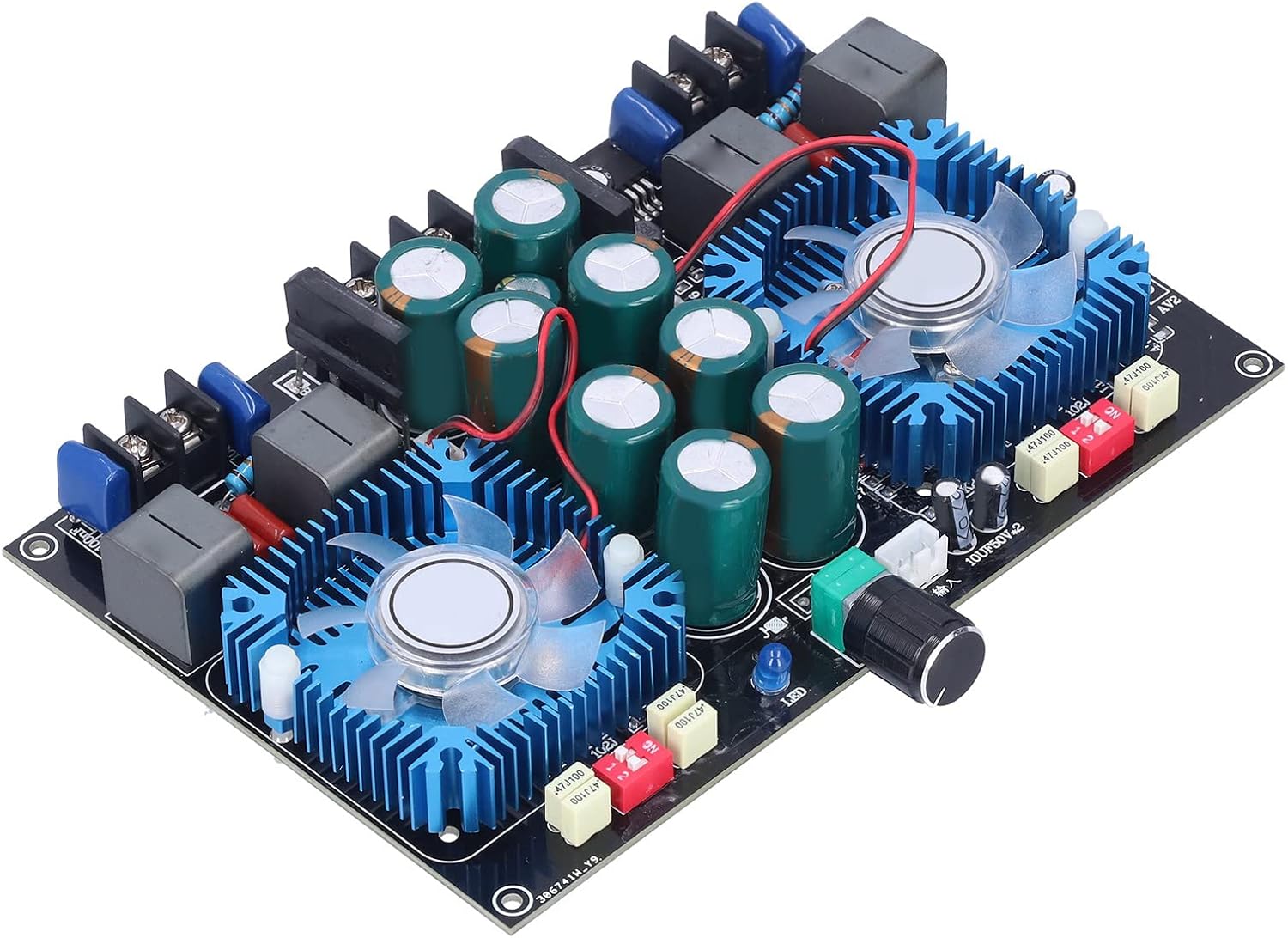 2 Channel Digital Power Amplifier Board, Audio Amplification Module, Cooling Fan TDA8954TH - Efficient Heat Dissipation, Powerful Clear Sound, Ideal for Home Theater and Small