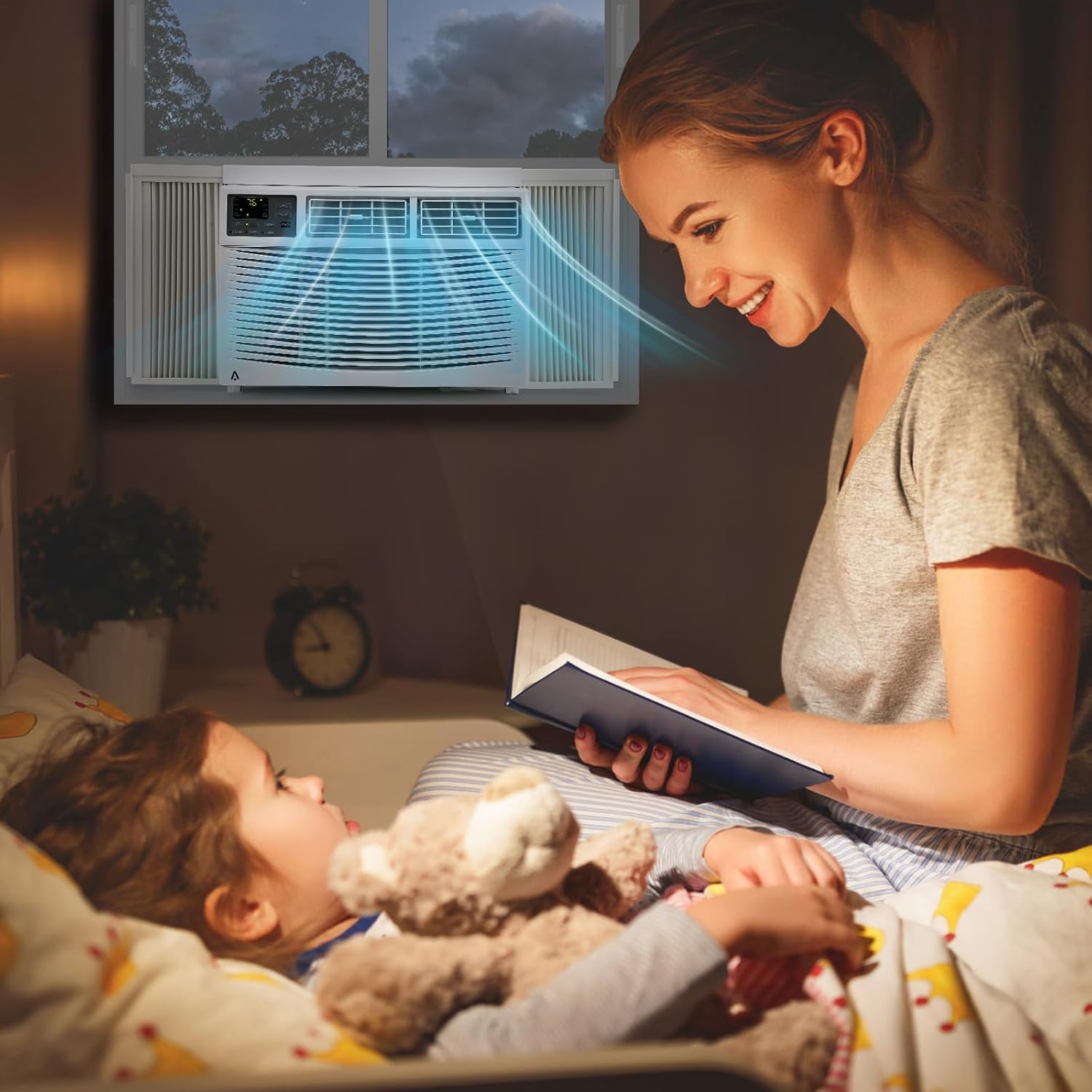 8,000 BTU WiFi Smart Window Air Conditioner with Cooling Area up to 350 Sq Ft, Smart Window Air Conditioner with App Control, Digital Display and Remote, Bedroom/Apartment/Office