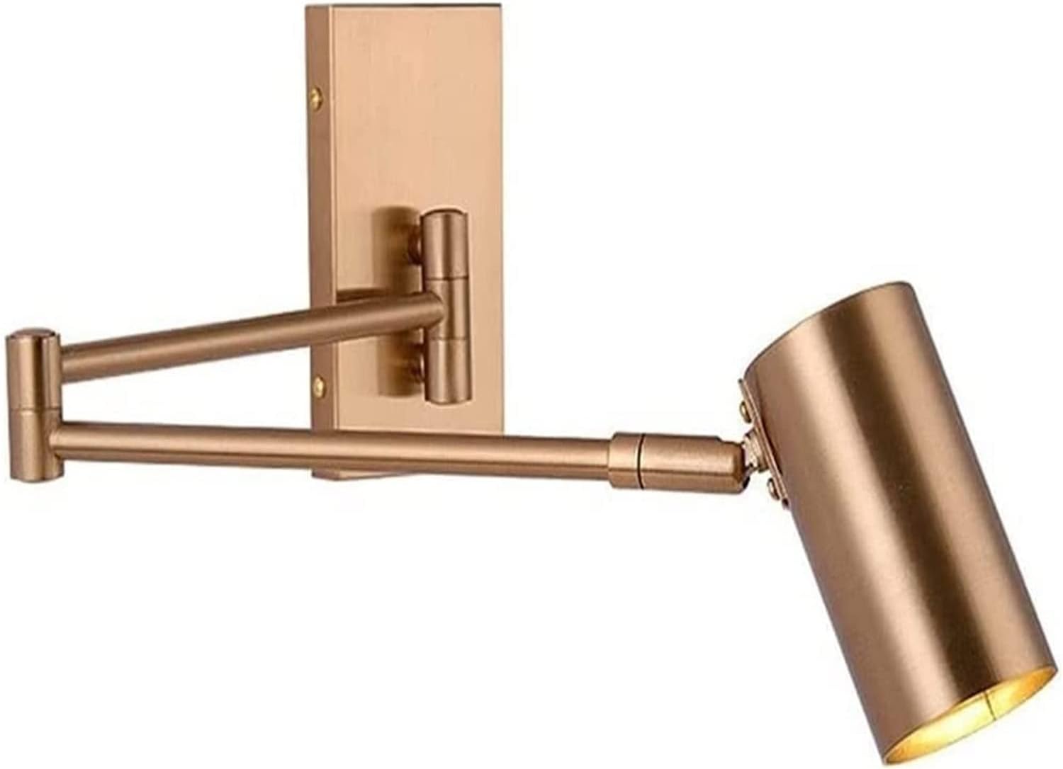 Gold Swing Arm Bedroom Bedside Light Wall Lighting Fixture Indoor Metal Wall Sconce Lamps for Living Room Sofa Office Study Room Reading Wall Lights