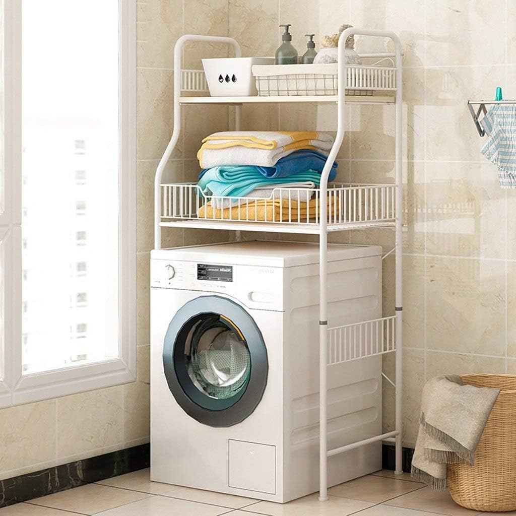 Washing Machine Over Toilet Storage Rack, Bathroom Tower Storage Rack, Multifunctional 2 Tier Drum Storage Rack (B)