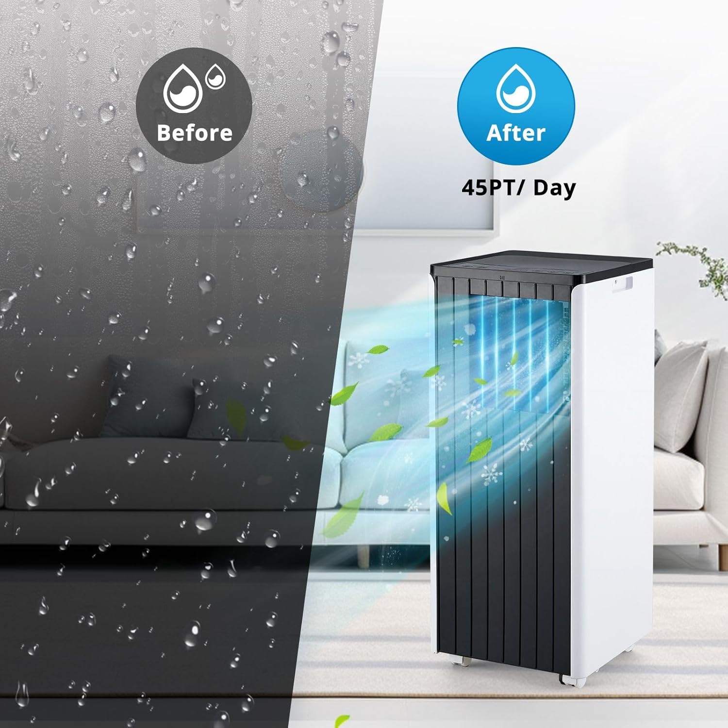 Air Conditioner 8000Btu 3-1 in, Portable Air Conditioner Built-in Cool, Dehumidifier, Fan Modes, Room Air Conditioner with Remote/Installation Kits, Cools up to 350 Sq.ft