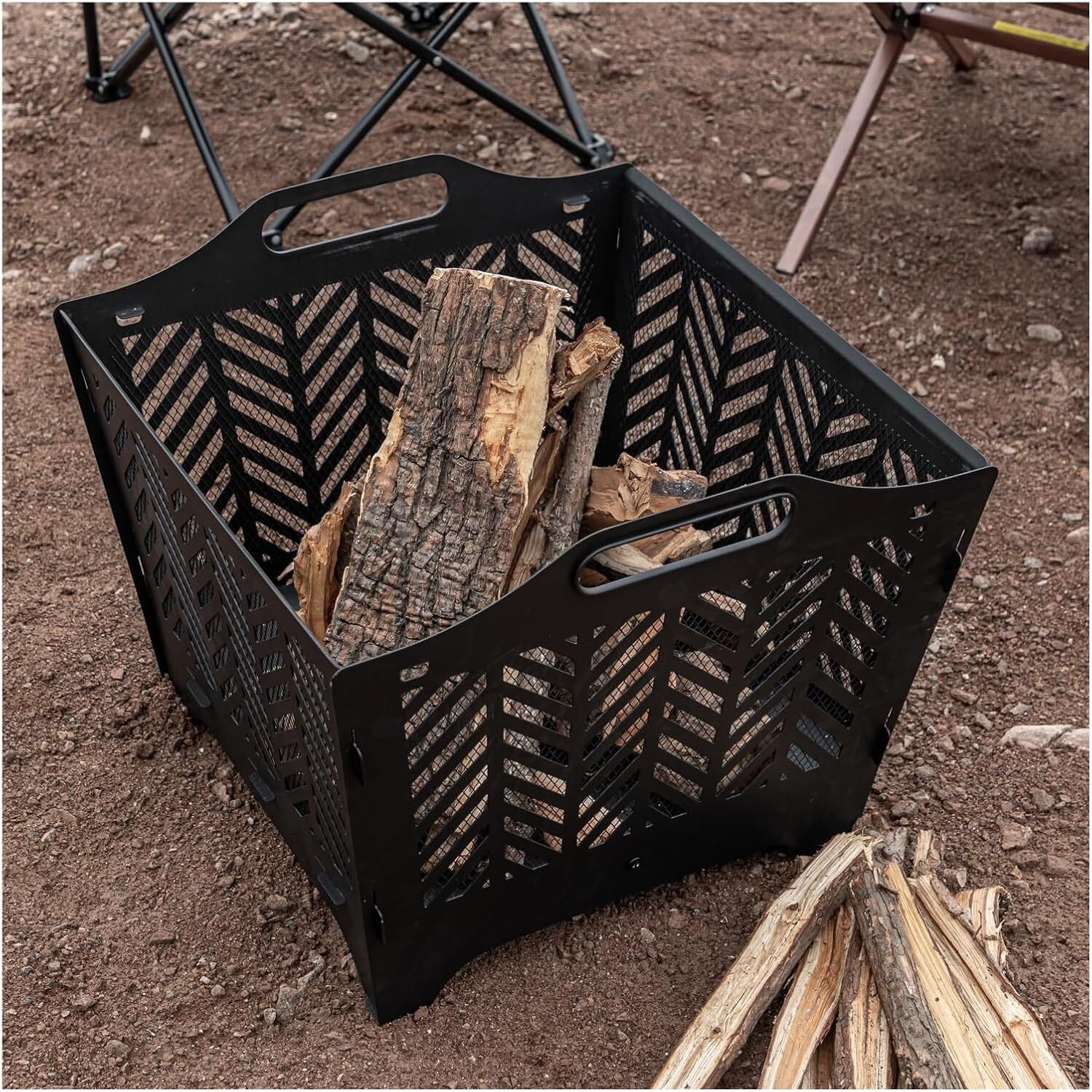 20 Inch Portable Fire Pit for Outside with Grill and Storage Bag, Wood Burning Firepit with Poker and Spark Screen for Patio, Yard, Camping, and Outdoor Gatherings