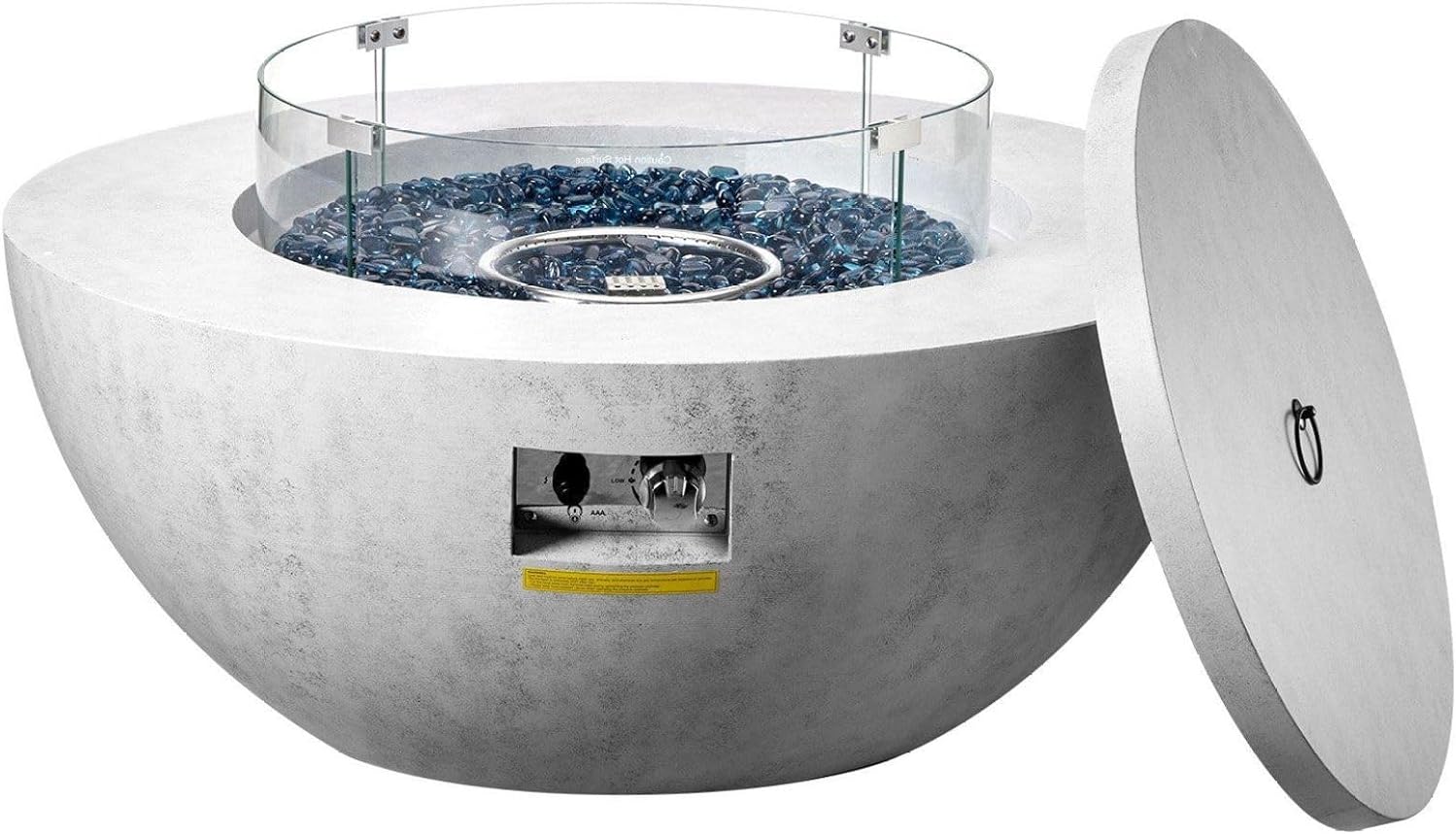 Propane Fire Pit Outdoor Concrete Gas Fire Pit 39 in Tabletop 50000 BTU