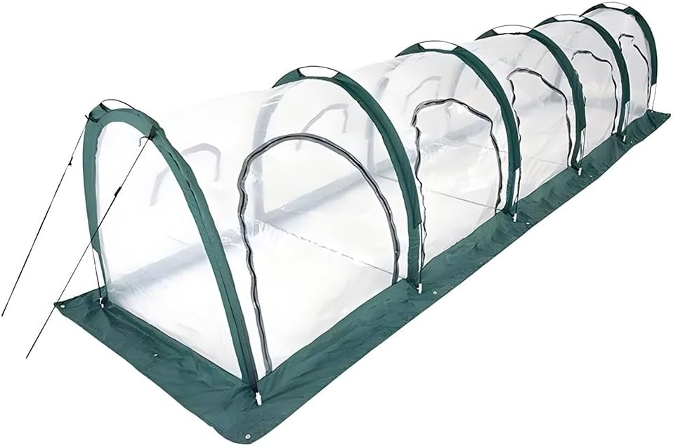 Zfmnoyev Pop up Greenhouse Tunnel, Mini Gardening Plant Flower Sunshine Room, Folding Garden Greenhouses with Zipper Door, for Outdoors Backyard(500x100x100 cm)