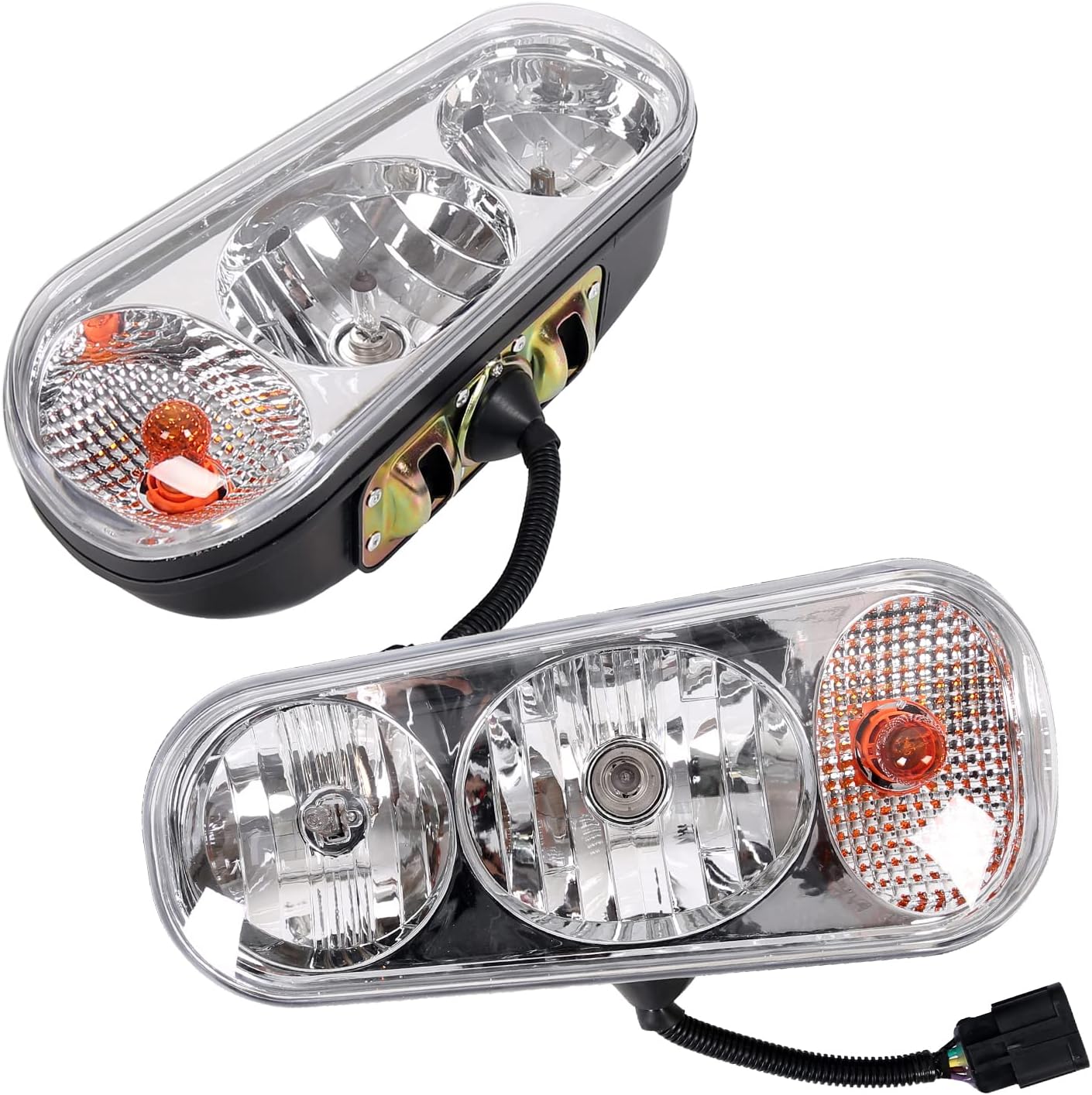 ECOTRIC Universal Halogen Snow Plow Lights Kit Compatible with Boss Western Meyer Blizzard Curtis Snowdog Replacement for 1311100 Snow Plow Lights Accessories