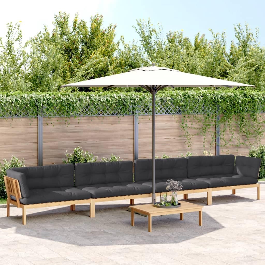 Patio Furniture, 5 Piece Patio Pallet Sofa Set with Cushions Solid Wood Acacia