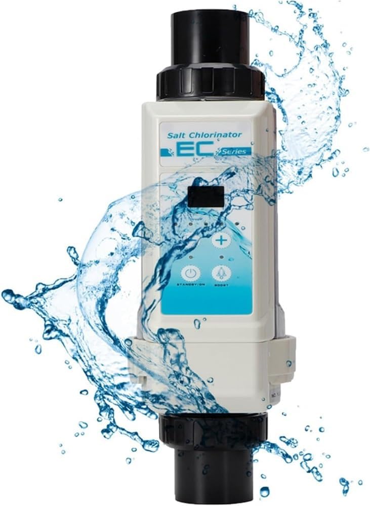 Pool Saltwater Chlorinator, 8/12/16/20 g/h Automatic Cleaning Salt Water Pool Chlorine Generator System, Chlorine Generator Chlorinator, 10-40℃ Water Temperature Protection,16g/h ( Size : 20g/h )