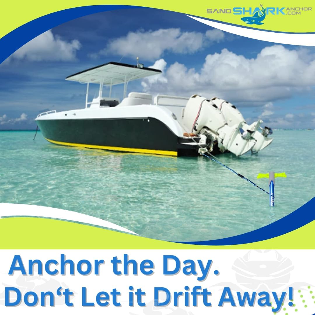 SandShark Supersport 3.0 Shallow Water Anchor - Great Jet Ski, PWC, Pontoon Boat Accessory - Adjusts 29
