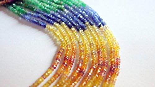 multi sapphire color stone beads rondelle shape, 2.5-3 mm natural 1 strand.