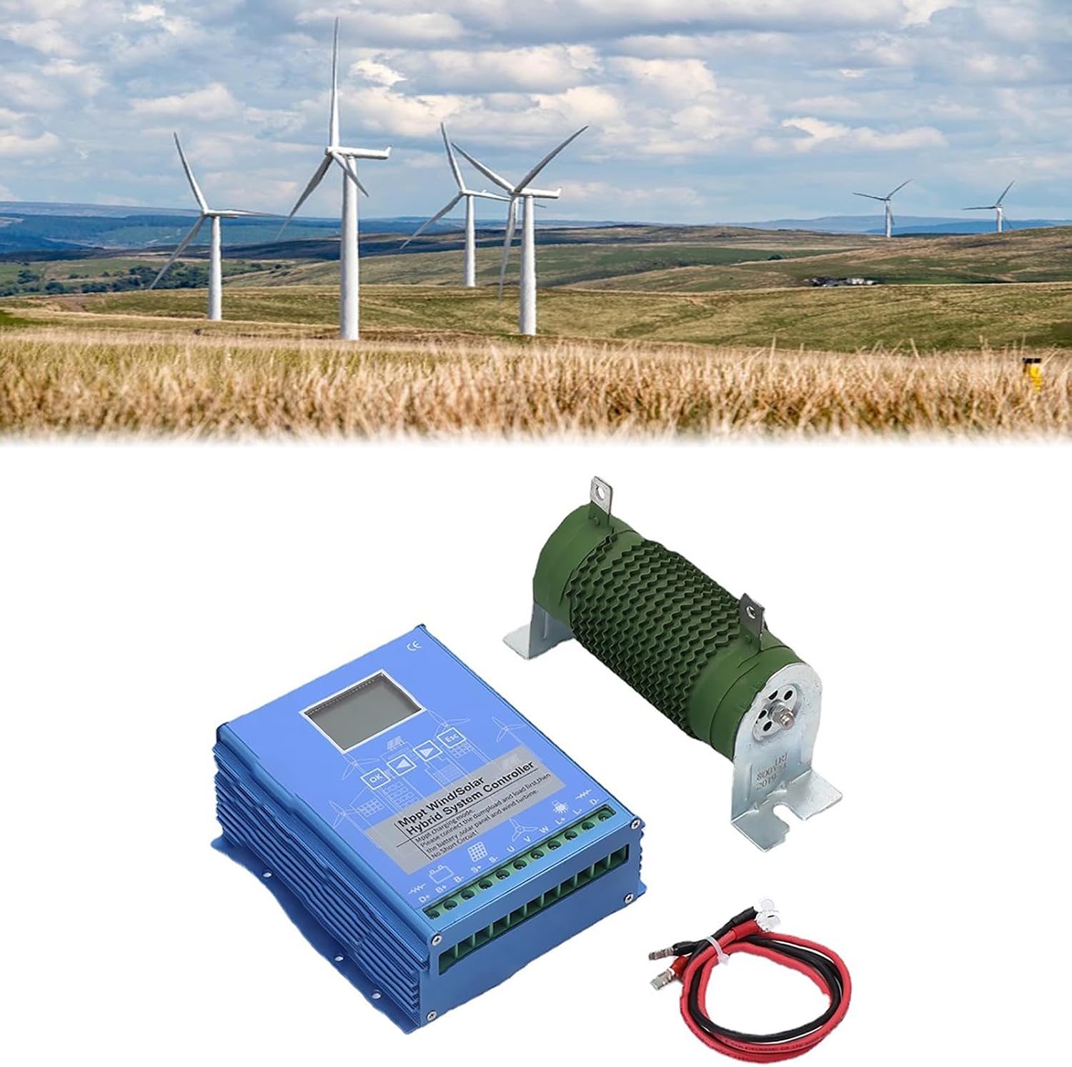 Wind Solar Hybrid System MPPT Charge Controller with Dump Load Wind Turbine Generator Solar Panel 12 24 48V Auto Universal for Off Grid Wind Solar Hybrid Systems Hybrid Charge Controller 48V-18000W