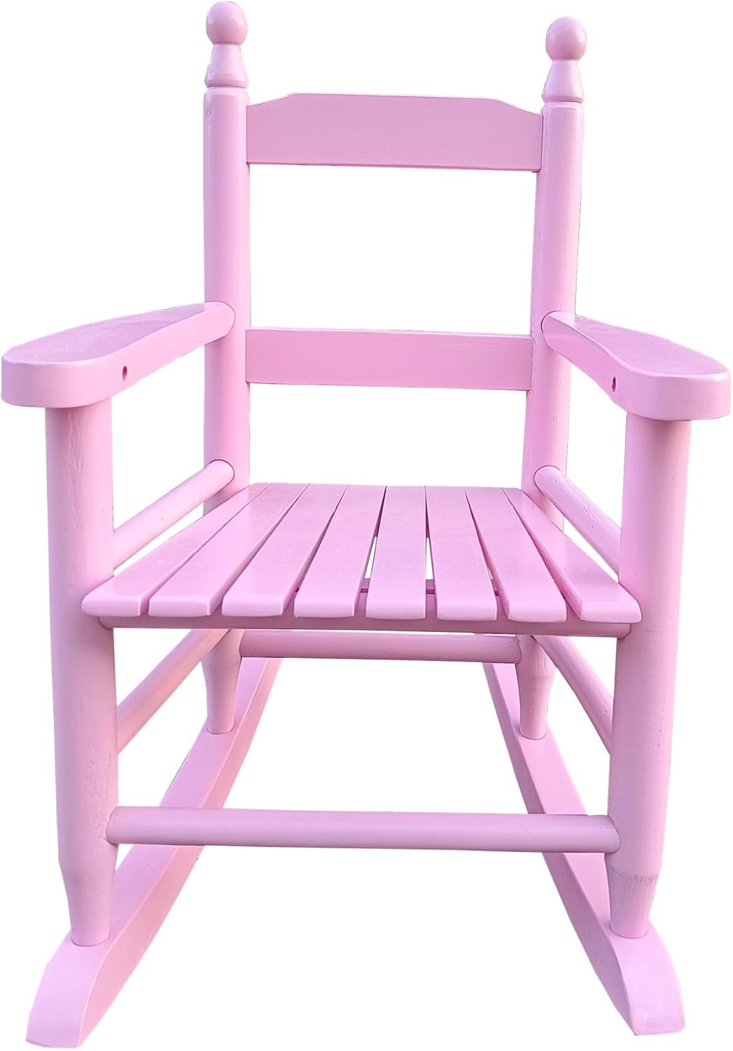 i-POOK High Back Wood Rocking Chair for Children, Porch Rocker Chair for Backyard, Fire Pit, Lawn, Garden, Outdoor and Indoor, Light Pink