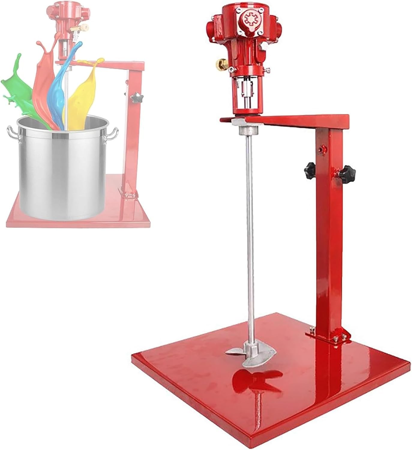 5 Gallon Pneumatic Paint Mixer Stirrer, Paint Stirring Machine with Stand, Desktop Air Agitator, 2600r/min, for Mixing Plaster/Paint/Mortar/Glue