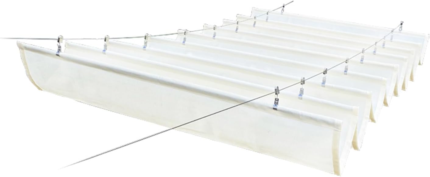 Retractable Wave Awning Cover, Outdoor Slide Rope Sun Shade Sail, Replacement Pergola Canopy for Garden Patio Deck Gazebo (Color : Beige, Size : 3.3FTx39.4FT)