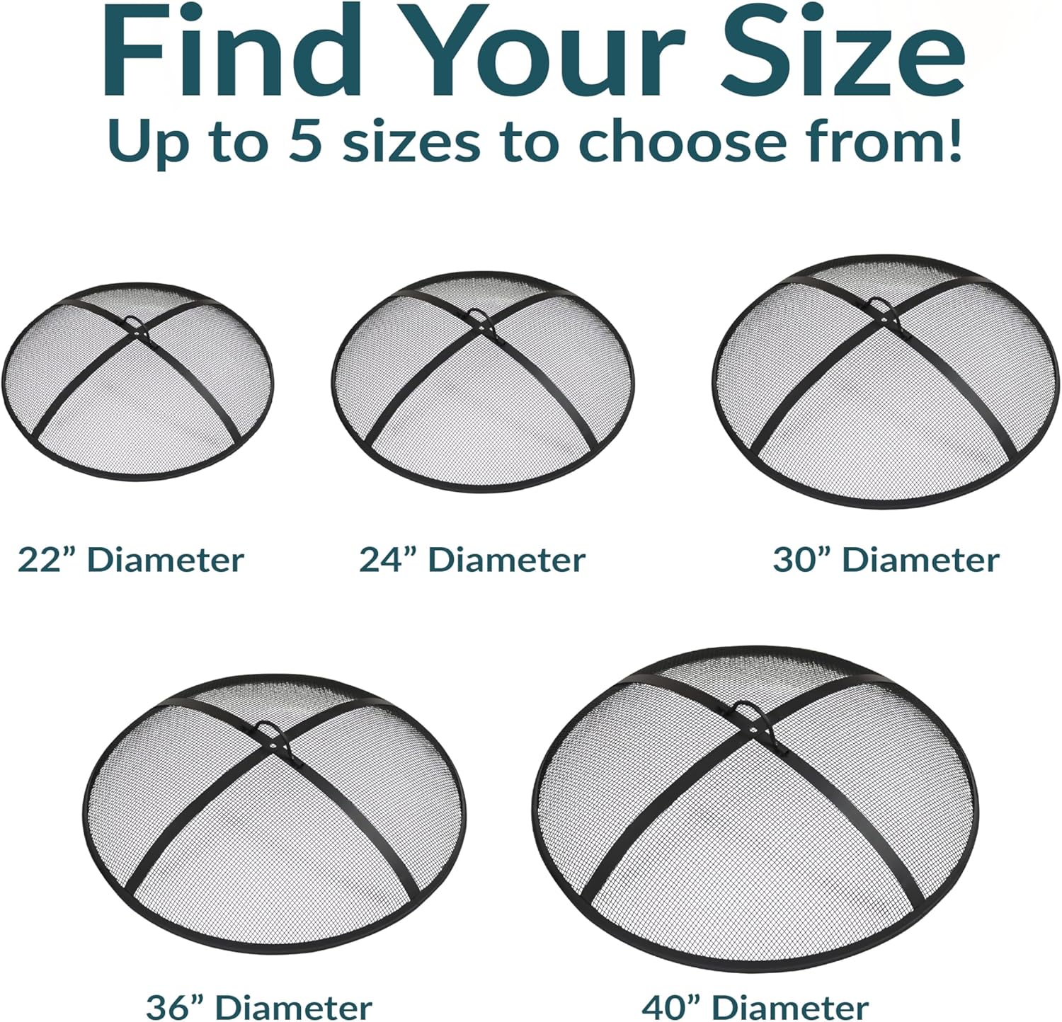 Sunnydaze Heavy-Duty Steel Mesh Fire Pit Screen - Fire Pit Spark Screen with Handle - 40-Inch Diameter