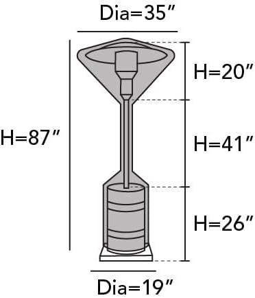 Covermates Patio Heater Cover - Heavy-Duty Polyester, Weather Resistant, Water Resistant Zipper, Grill and Heating, 35DIAMETER x 87H, Ripstop Grey