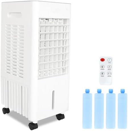 CAYNEL Portable Air Conditioners w/Remote, 4 Modes & 3 Speeds,1.45-Gal Tank Windowless Air Conditioner for 20H Cooling, 7.5H Timer for Auto Off,3-IN-1 Evaporative Air Cooler for Room Bedroom Office