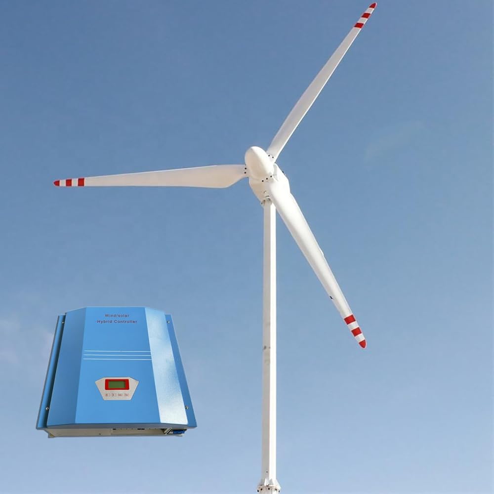 3000W 96V Horizontal Wind Turbine 1.4M Blades 3KW Wind Generator Kits with PWM Charge Controller to Charge 96V Battery for Home Farm Off Grid System (No Mast)