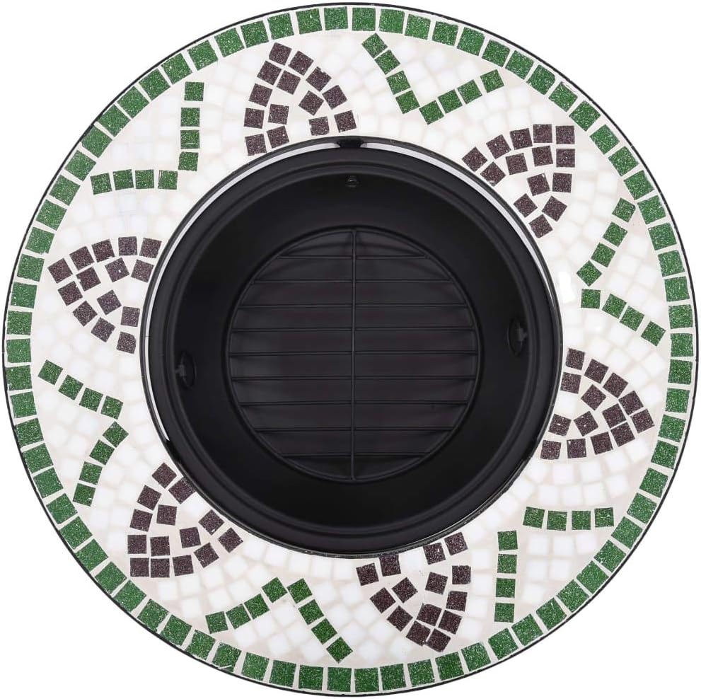 Mosaic Fire Pit Green 26.8 Ceramic