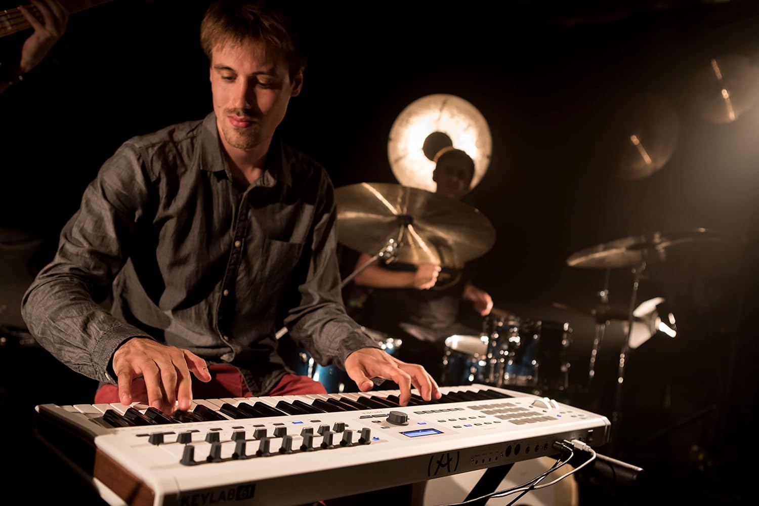 Arturia KeyLab Essential 49 - 49 Key USB MIDI Keyboard Controller with Velocity Sensitive Synth Action Keys, 8 Drum Pads, 9 Faders, 9 Knobs and Analog Lab V Software Included