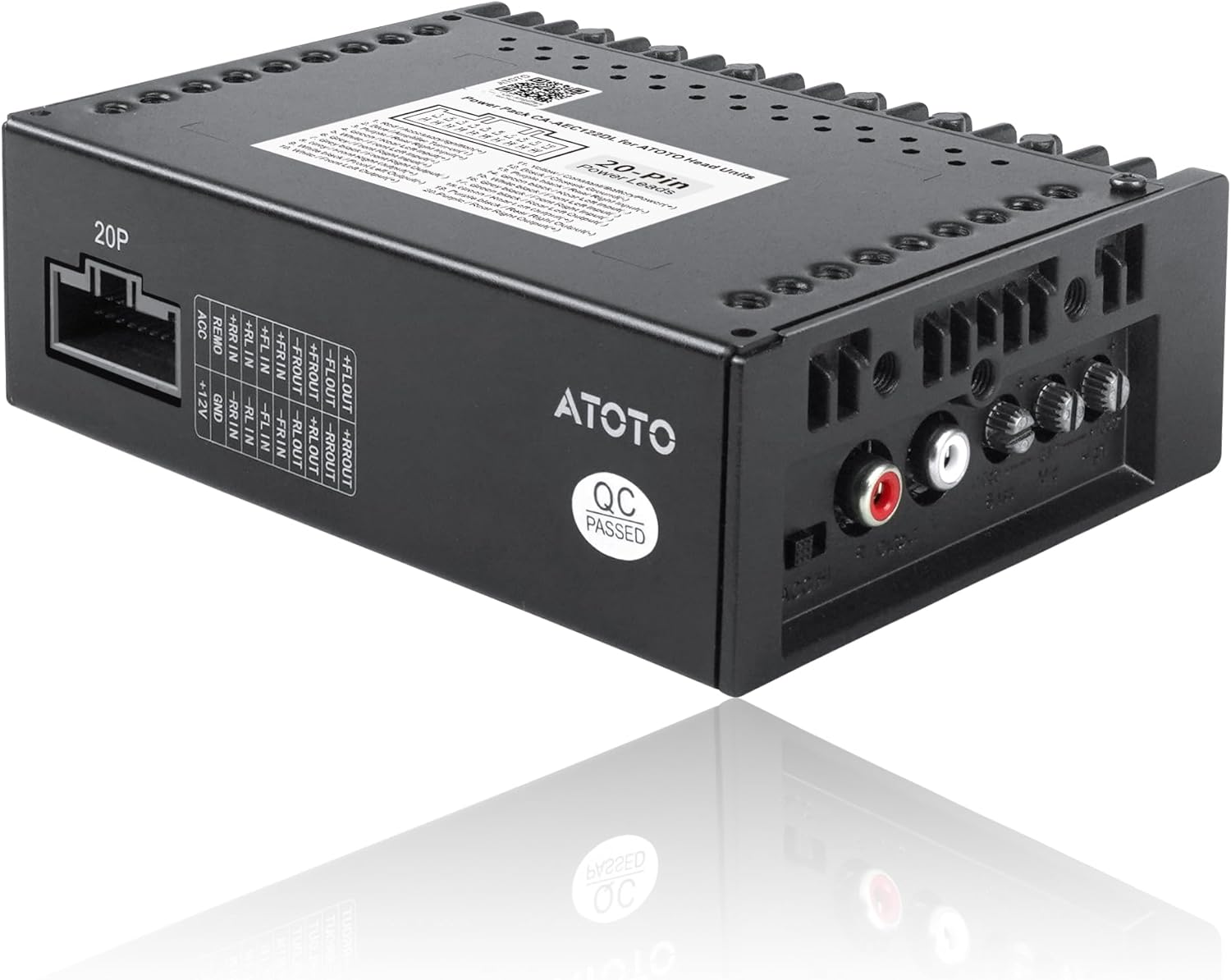 CA-AEC122DL Compact Car Amplifier with 6.5ft/2m Power Cable, Class D, TI TPA3221, 4-Channel, RMS 4x60W, Customizable EQ, Compatible with Select ATOTOZONE Car Stereos