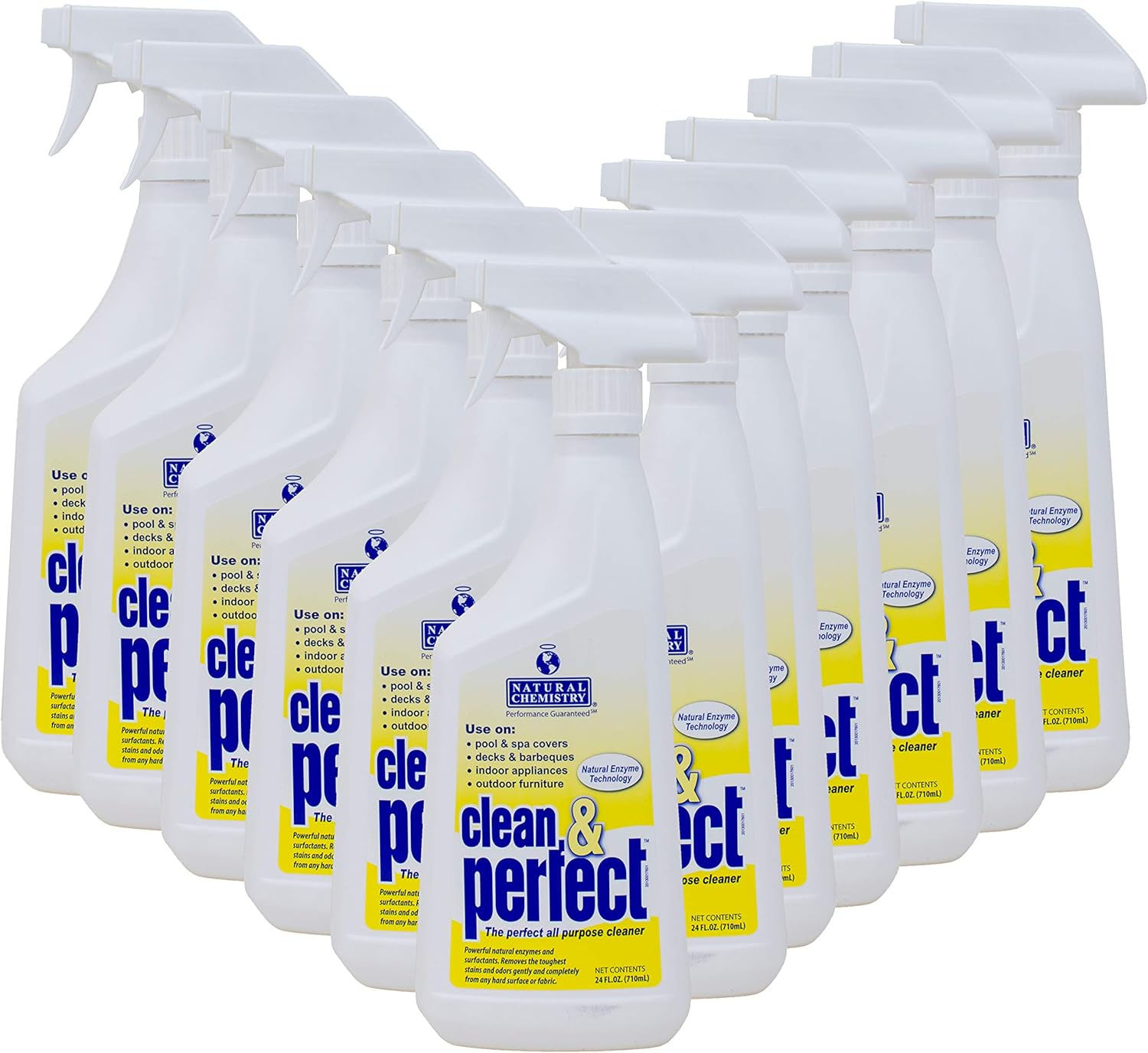 Natural Chemistry Clean & Perfect, 22 oz, Pack of 12, Powerful All Purpose Cleaner, Naturally Based SMARTZyme Technology and Surfactants, Versatile Cleaner