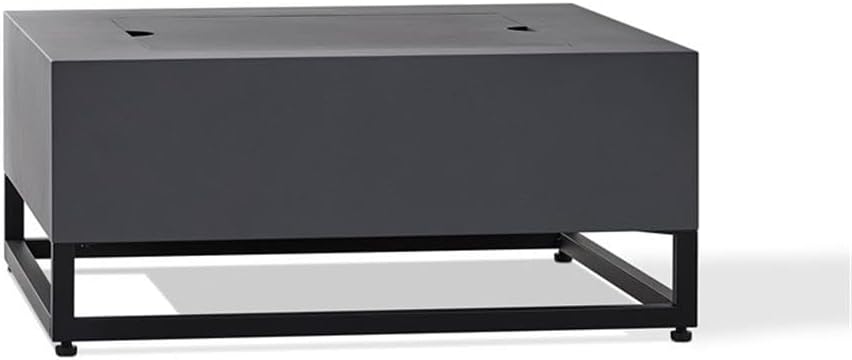 Real Flame Blake Square Propane Fire Table in Weathered Slate with Natural Gas Conversion Kit