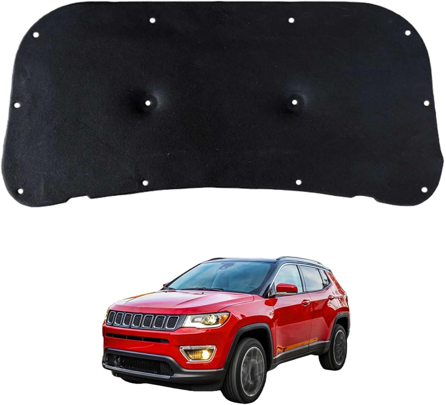 Car Front Hood Engine Sound Pad for Jeep Compass Limited 2018-2021 OE:68244280AA, Heat Insulation Cotton Mat Cover Soundproof Car Accessories