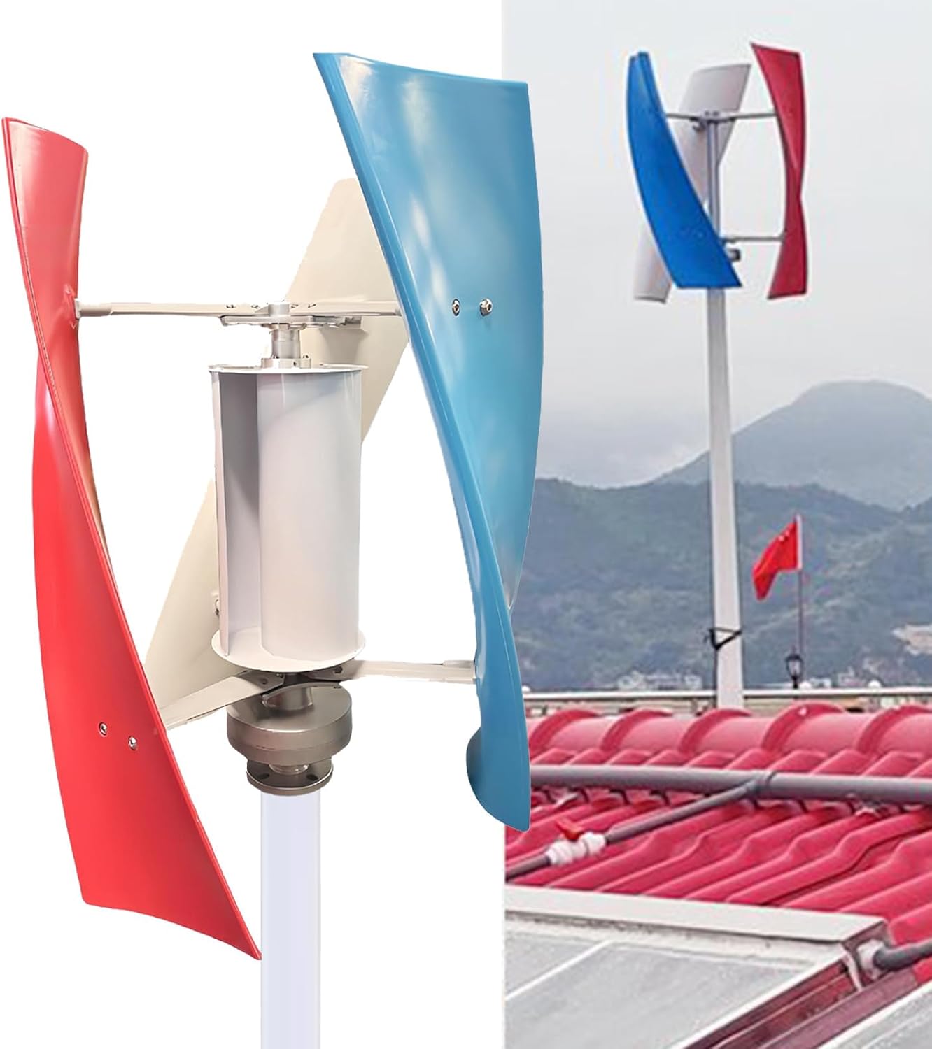 Home Wind Power Kit,Vertical Axis Maglev Wind Turbine Generator,Portable Design,360° Automatic Wind Direction Adaptation,Perfect for Boats,Cabins,Mobile Homes,Backup Power Multi-200W