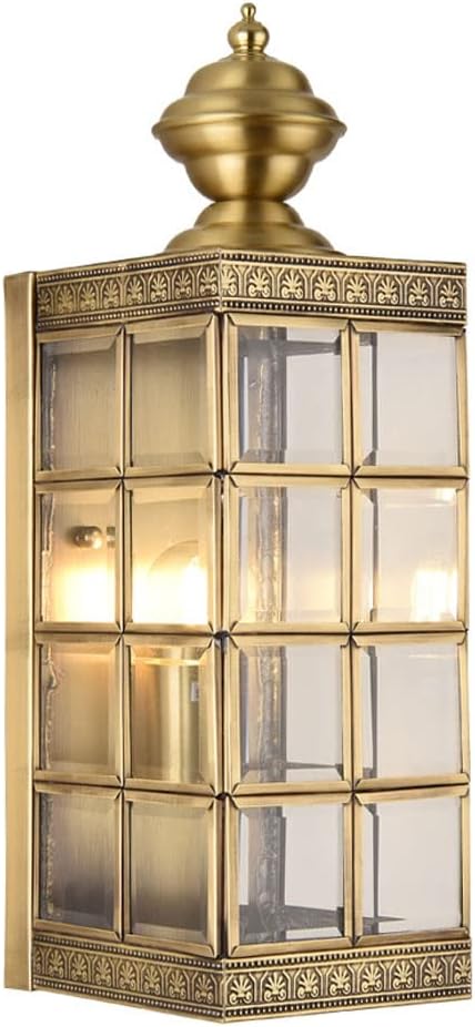 Vintage Lighting Outdoor Wall Lantern Fixture, E26 Full Copper Outdoor IP55 Waterproof Wall Lamp, Personality Nordic Minimalist Villa, Fence, Garden, Courtyard Wall Light