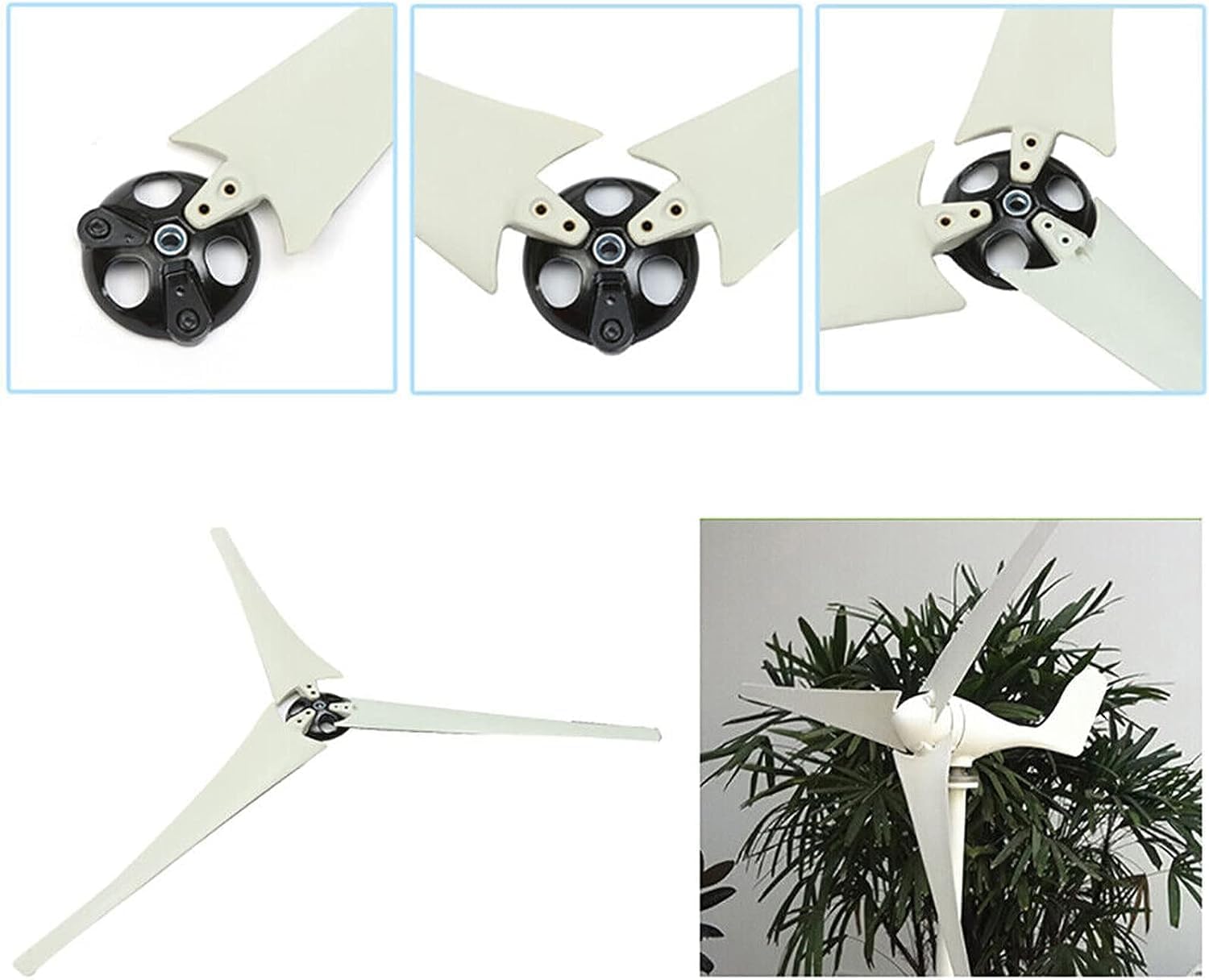 CAJUCA Nylon Fiber Blade Horizontal Wind Turbine 1Pc DIY Windmill Blade Wind Turbine Blade (Color : White, Size : 550Mm)
