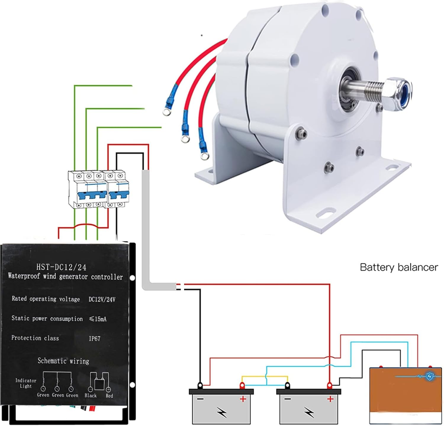 10000W 12V 24V 48V 3 Phase Gearless Permanent Magnet, AC Alternators for Wind Water Turbine for Home Use (with Controller)