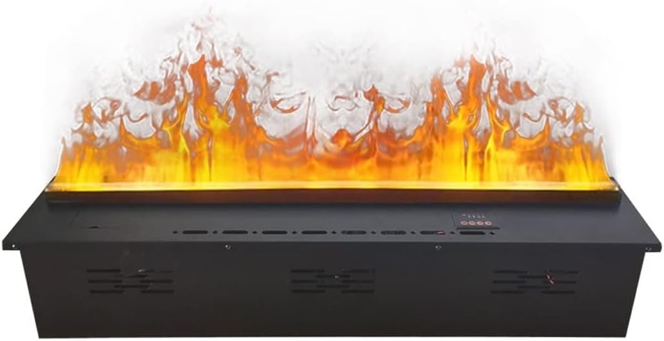 3D Water Vapor Fireplace with Humidifier Flame Embedded Electric Fireplaces Humidifier Atomization Electric Fireplace 3D Simulation Flame Remote Control and Touch Screen Control(C)