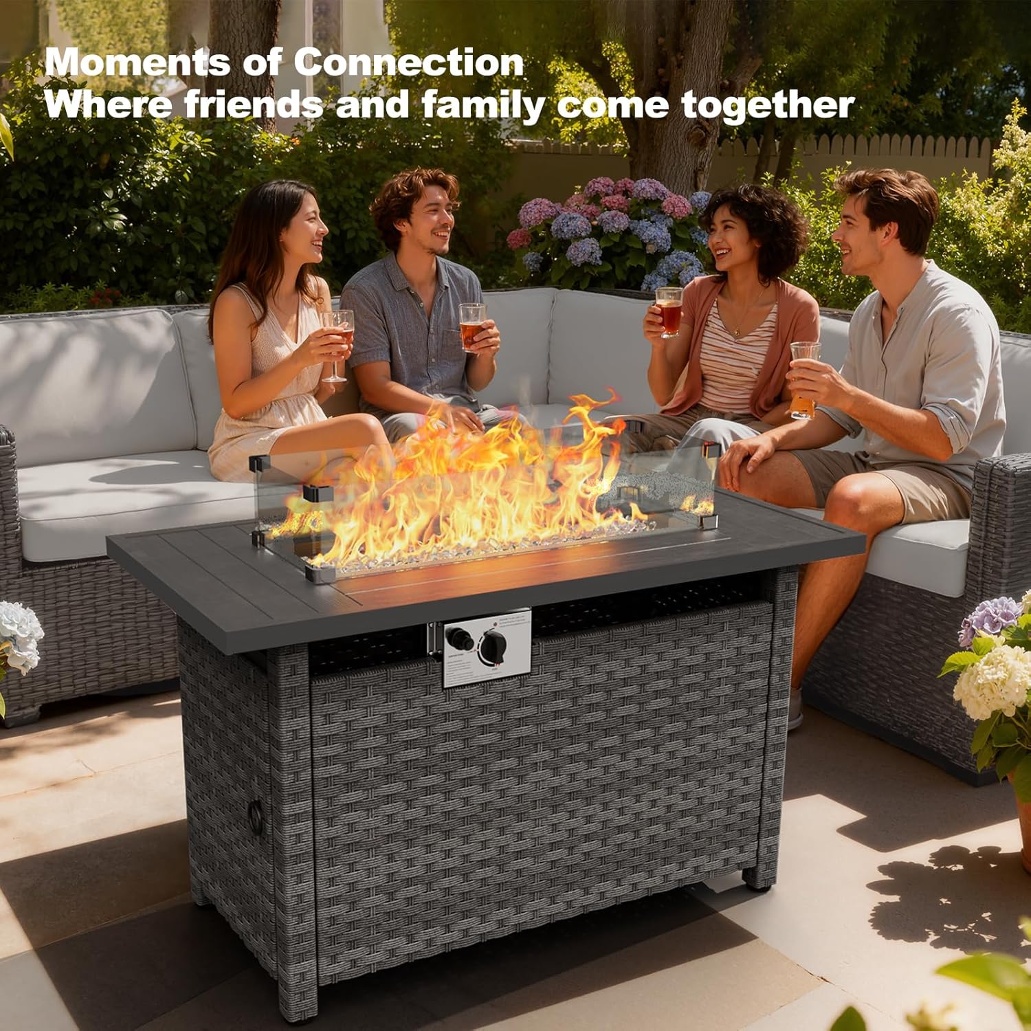Propane Fire Pit Table Outdoor, 44
