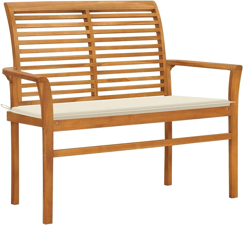Patio Benches Patio Bench with Cream Cushion 44.1