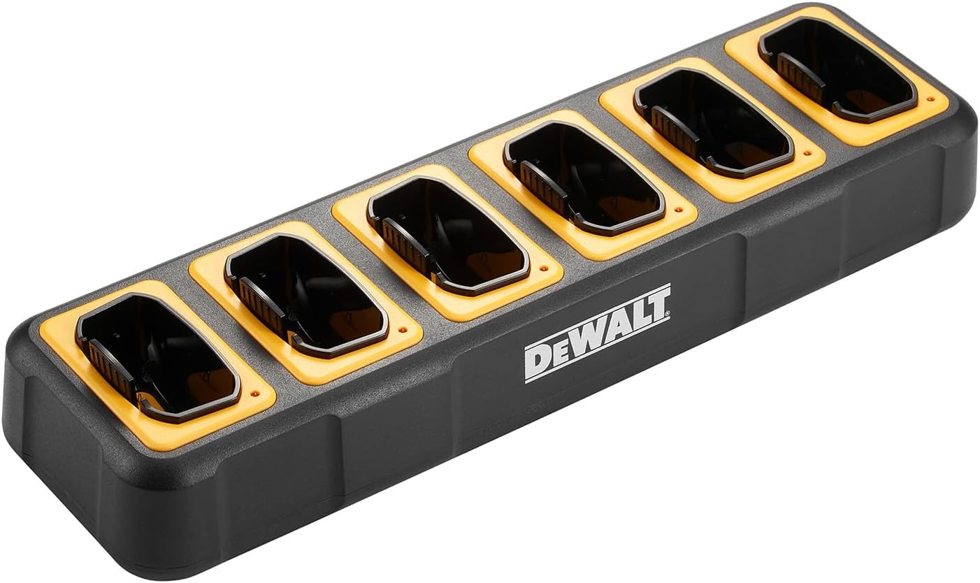 DEWALT Gang Charger Accessory for FRS Walkie Talkies, 6 Port, Compatible with DXFRS800, DXFRSCH6-800